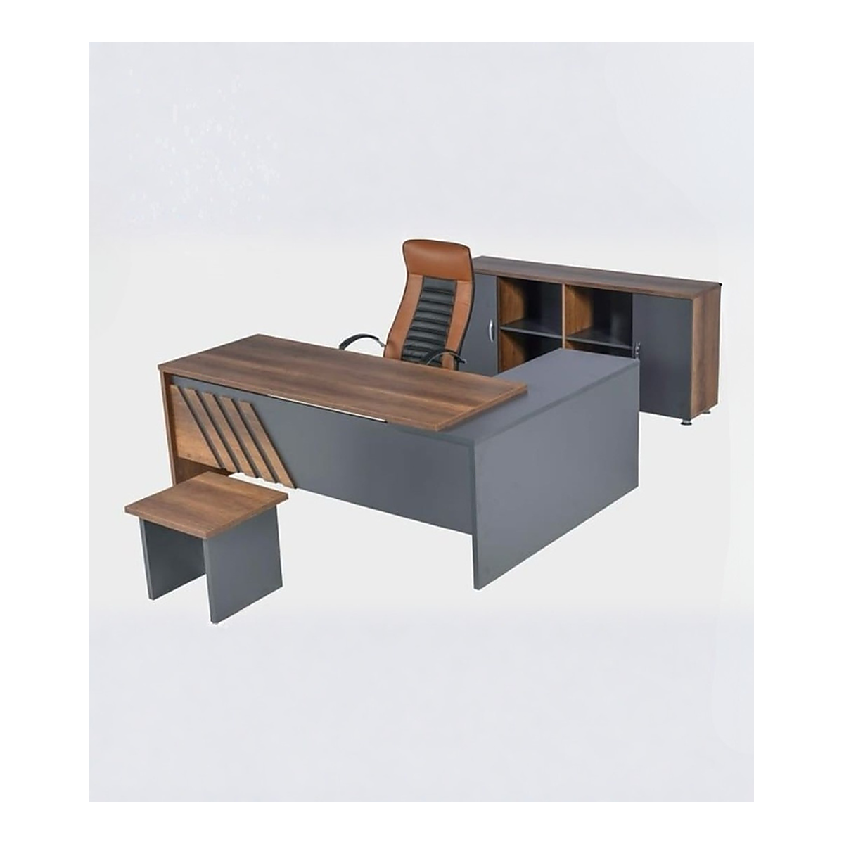 Bureau direction avec meuble assorti – Style affirmé et organisation maîtrisée – MOB-ENSE-001