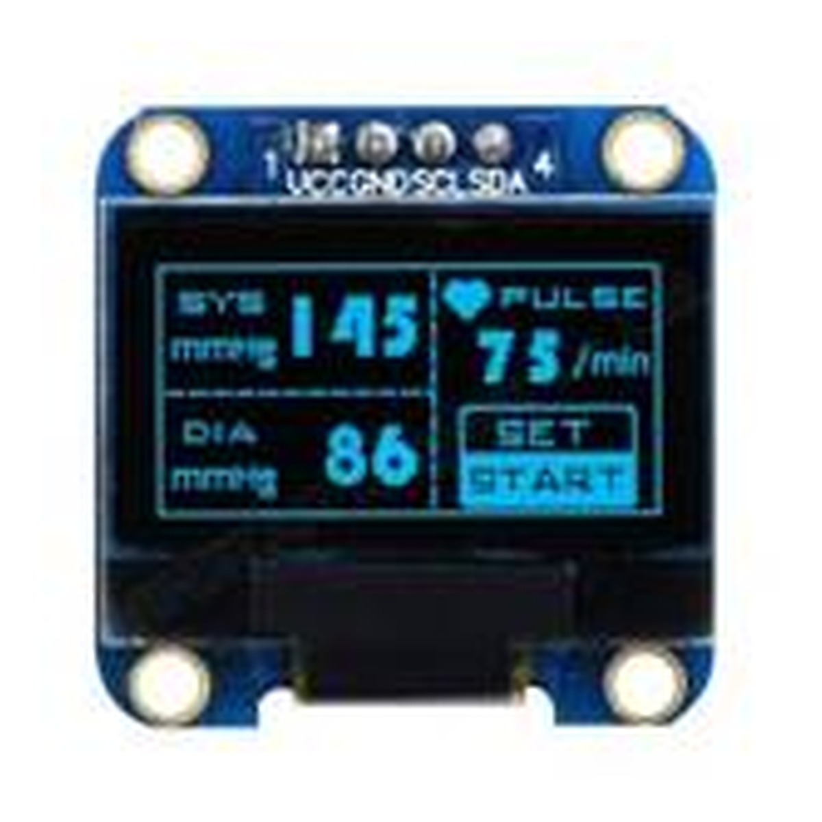 Écran OLED Interface I2C de 0,96 pouces / SSD1306 bleu à 4 broches