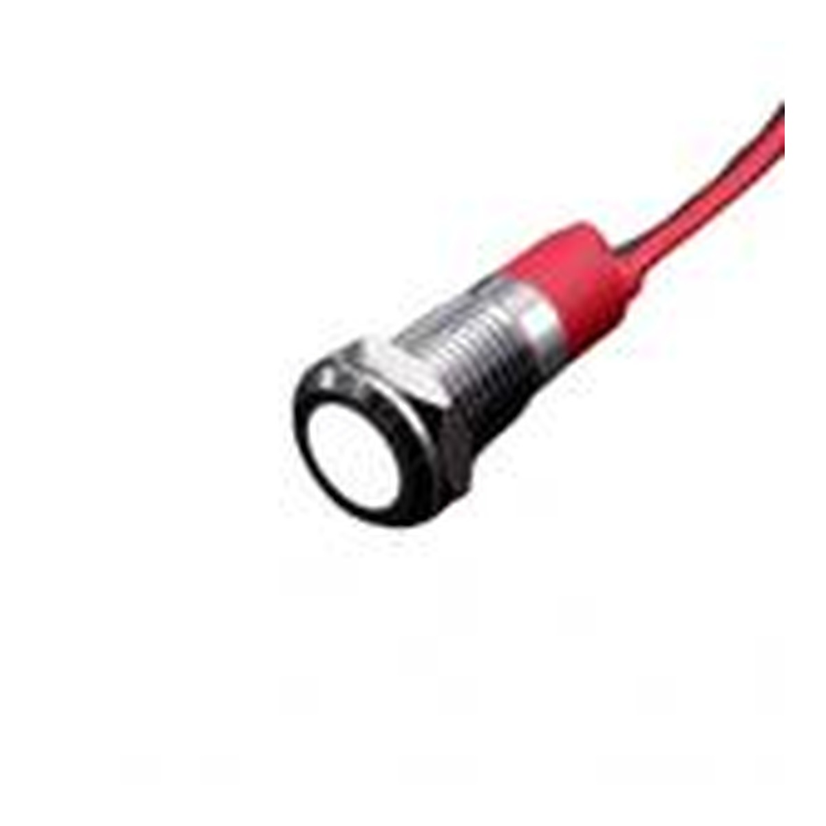 Indicateur lumineux LED en métal avec câble d'alimentation 3V - 6V / 8mm Blanc