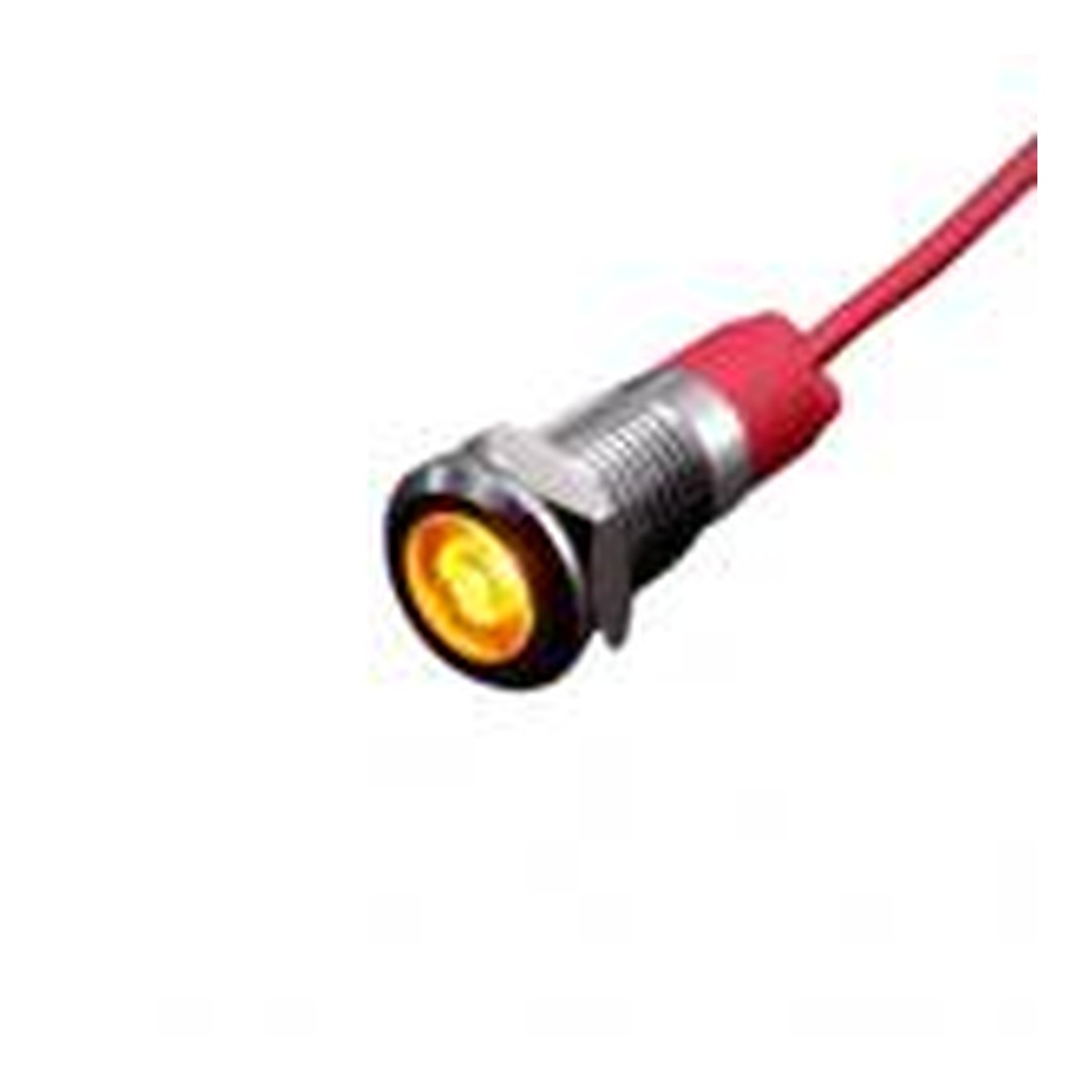 Indicateur lumineux LED en métal avec câble d'alimentation 9V - 24V / 8mm Jaune