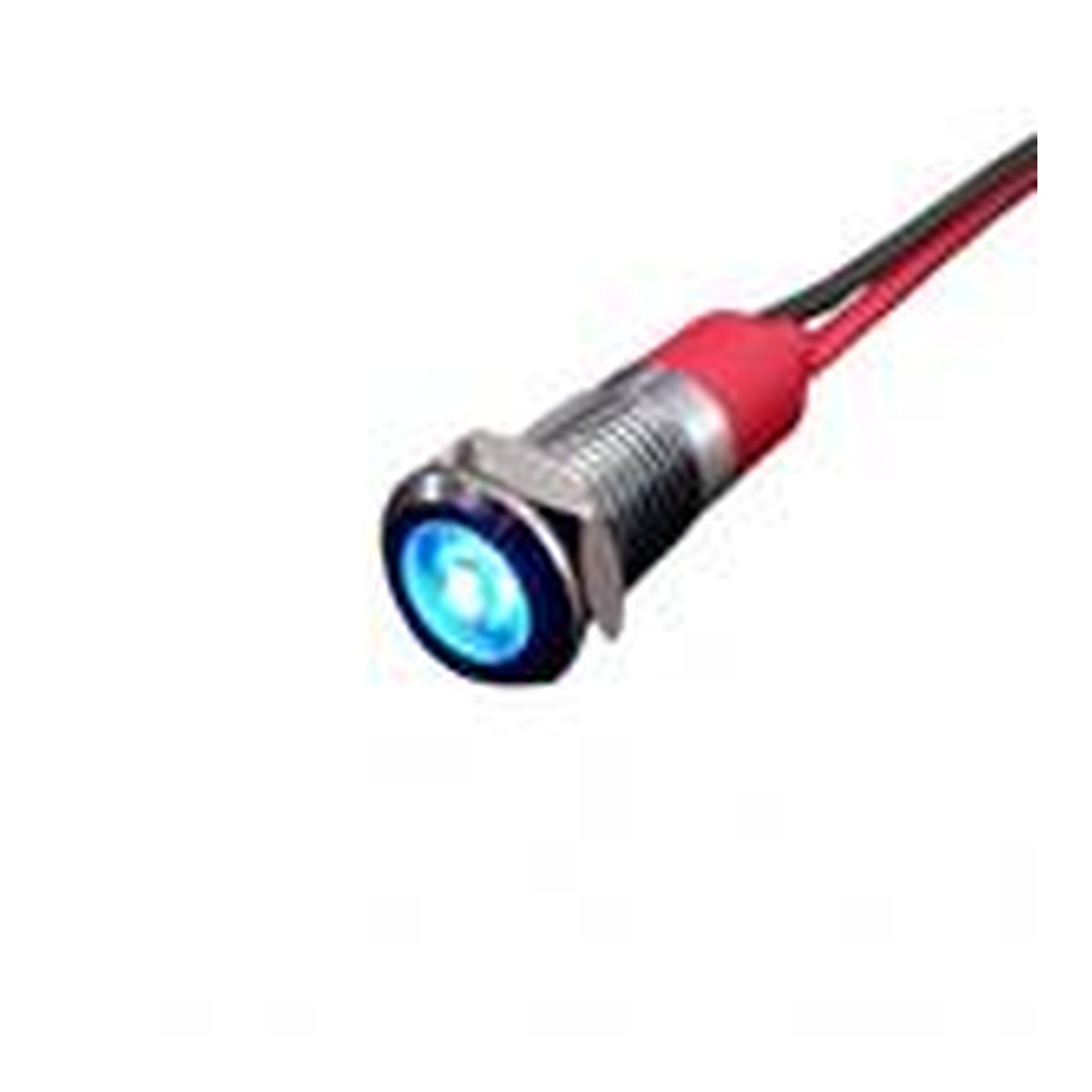 Indicateur lumineux LED en métal avec câble d'alimentation 9V - 24V / 8mm Bleu