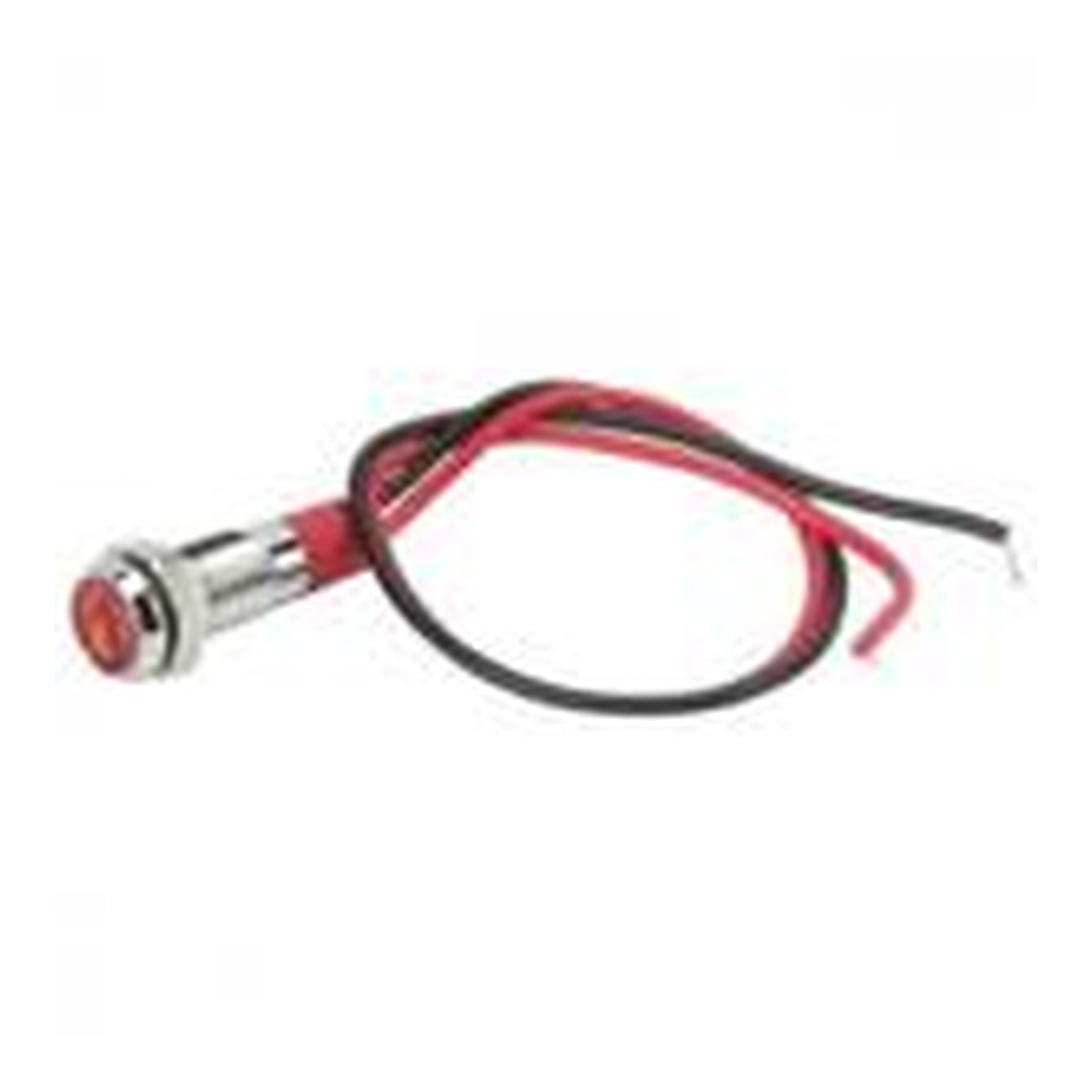 Indicateur lumineux LED en métal avec câble d'alimentation 9V - 24V / 8mm Rouge