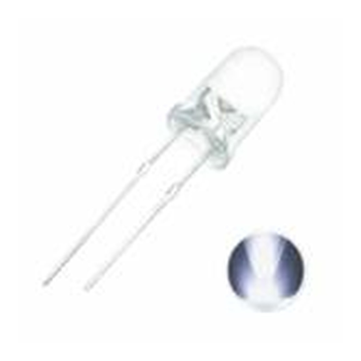 LED 10mm TRANSPARENTE Blanche