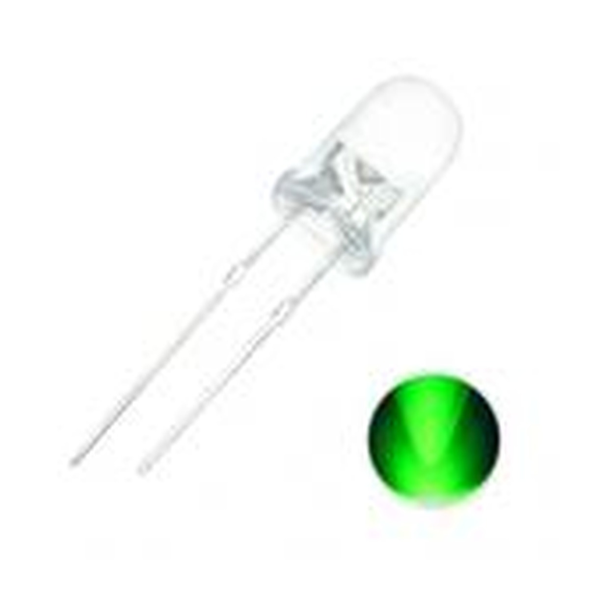 LED 5mm transparent vert