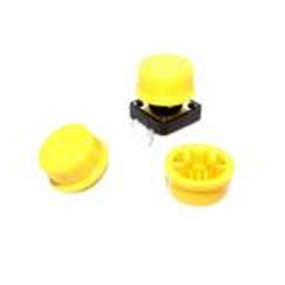 Bouchon bouton poussoir 12X12X7.3MM jaune