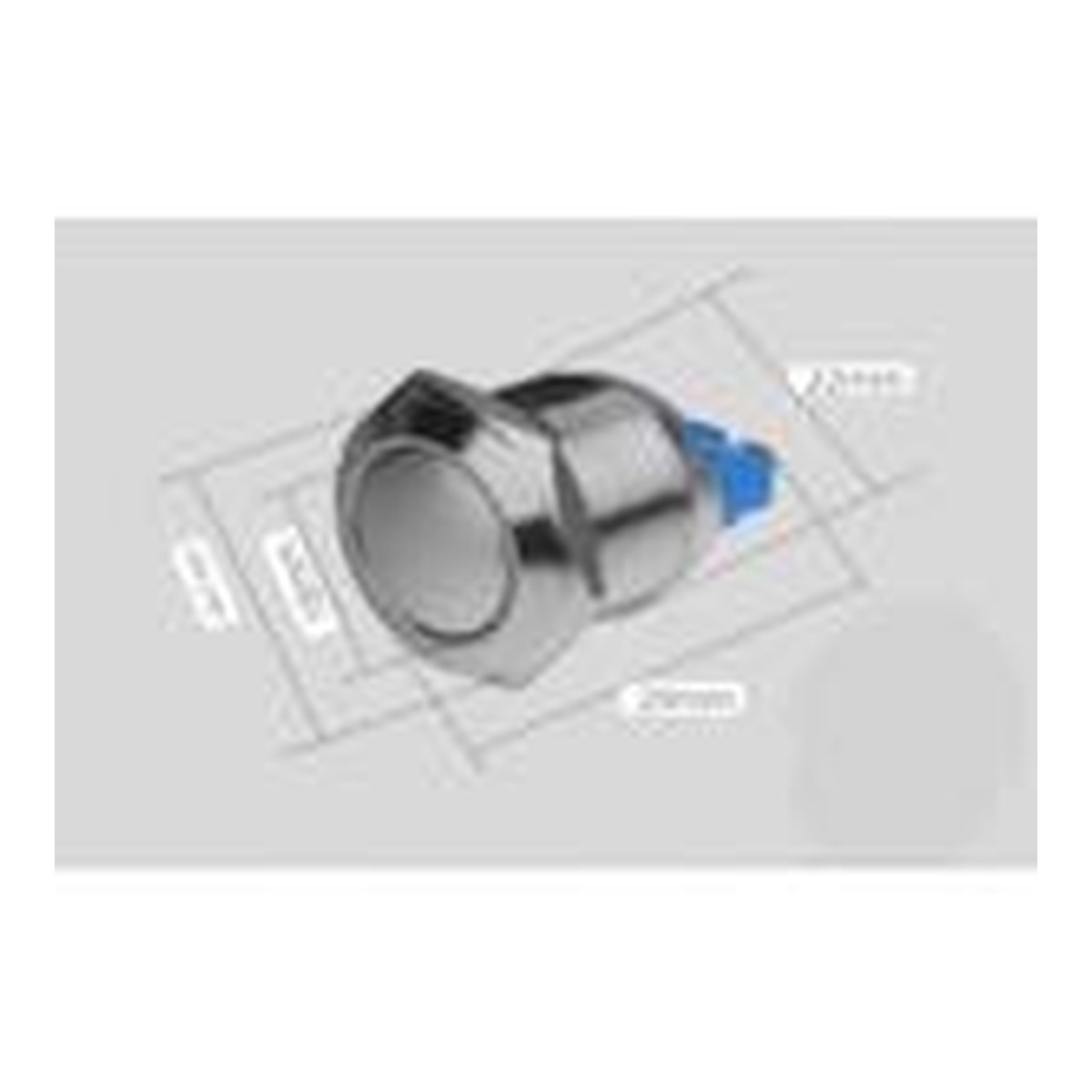 Bouton inox argenté 22MM - tête ronde à retour - avec vis