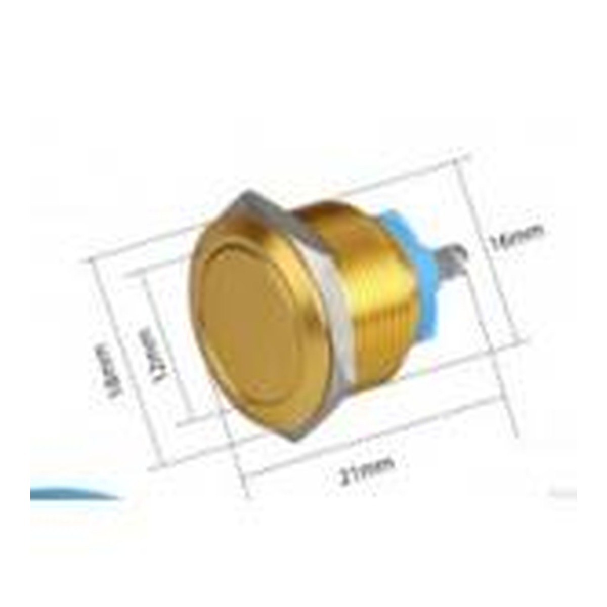 Bouton jaune tête plate à retour - avec vis 22p-10/A
