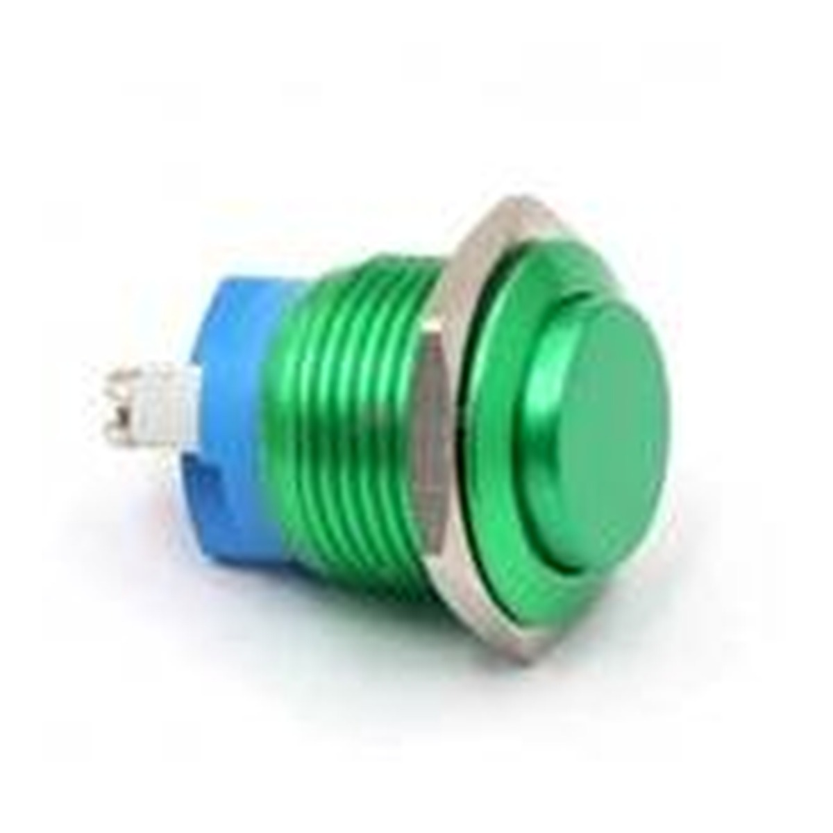 Bouton vert cuivre 22MM - tête haute à retour - avec vis 22G-10/A