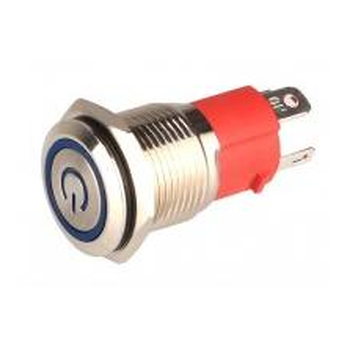 Interrupteur À bouton-Poussoir autobloquant 22mm Lumineux Rouge inox LED 12-24V