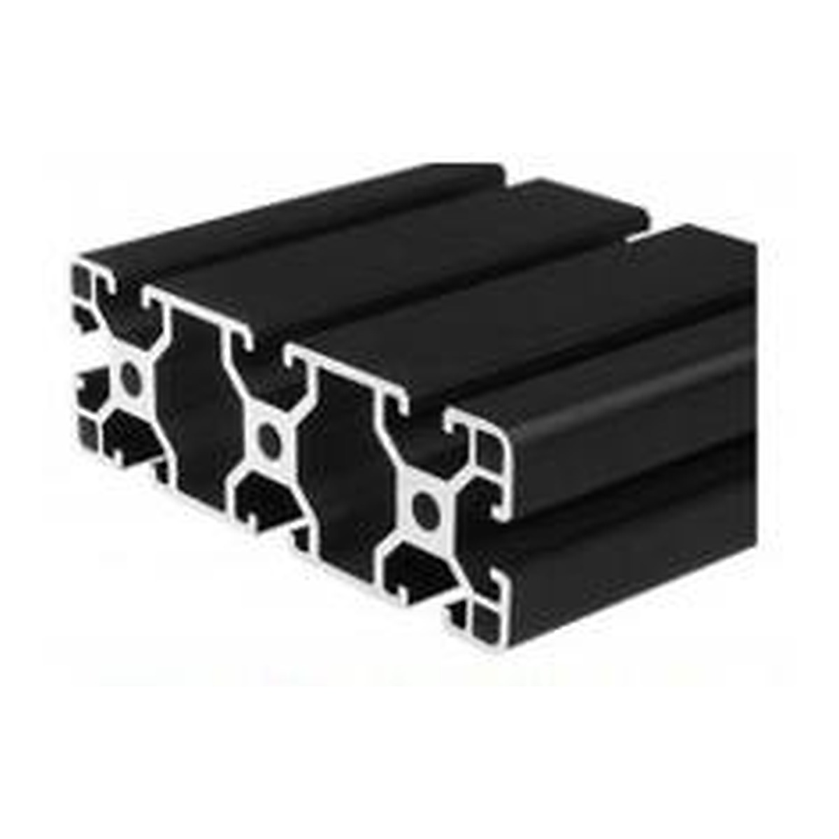 Profilé standard en aluminium noir 2060 avec une rainure en V d'une longueur de 1m