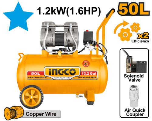 Compresseur silencieux 50L 1200W（1.6HP） – INGCO