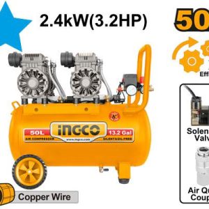 Compresseur silencieux 50L 2×1200W（3.2HP） – INGCO - vue 1 - référence ACS224501