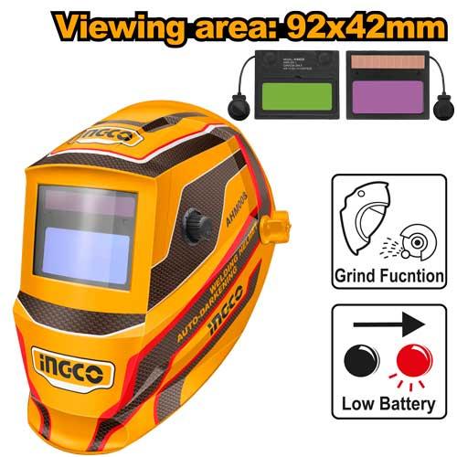 Casque de soudage auto-obscurcissant 92 × 42 mm – INGCO AHM008