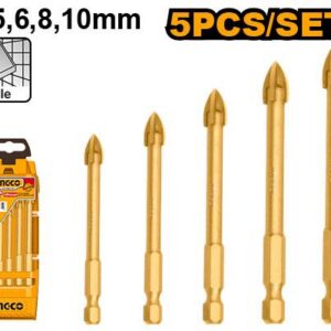 Jeu de 5 forets à verre – INGCO - vue 1 - référence AKD7058