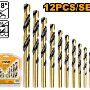 Jeu de 12 forets hélicoïdaux HSS – INGCO - vue 1 - référence AKDB1125