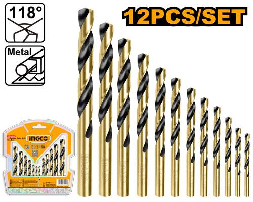 Jeu de 12 forets hélicoïdaux HSS – INGCO AKDB1125