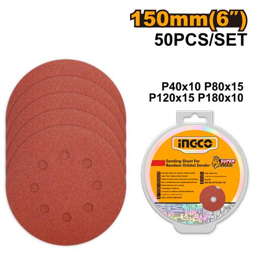 Jeufeuilles abrasives ponceuse orbitale50pcs150mm – INGCO