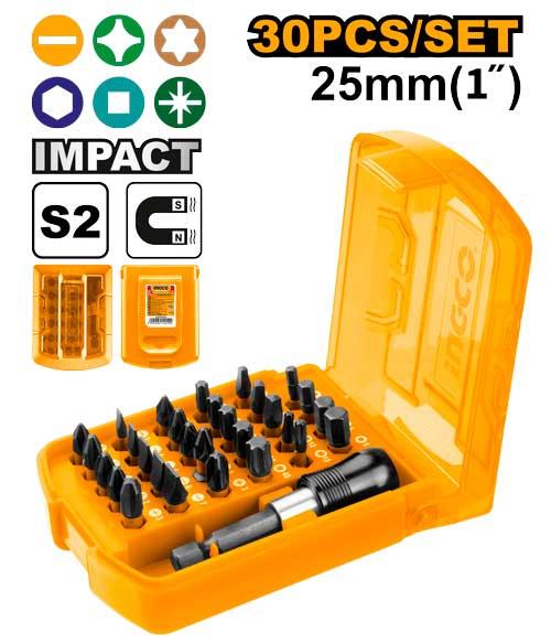 Jeu d'embouts 25mm 30pcs – INGCO AKSD68303