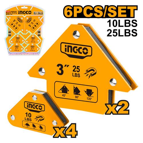 Jeu supports de soudage magnétiques 6 pièces – INGCO