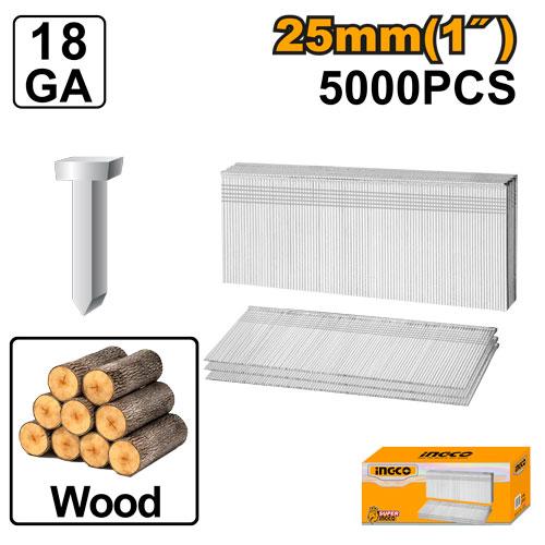 5000 clous galvanisés lisses 25mm calibre18 - 25x1,2mm – INGCO