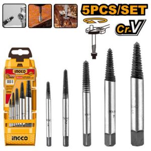 Jeu 5 PCS extracteurs de vis – INGCO - vue 1 - référence ASE008