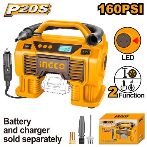Gonfleur auto 11Bars 20V sans batterie/chargeur – INGCO