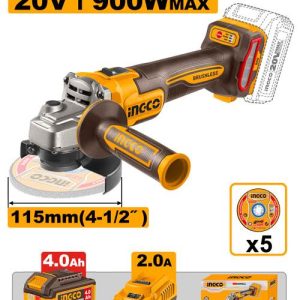 Meuleuse d'angle sans fil – INGCO – 20V - vue 1 - référence CAGLI261521