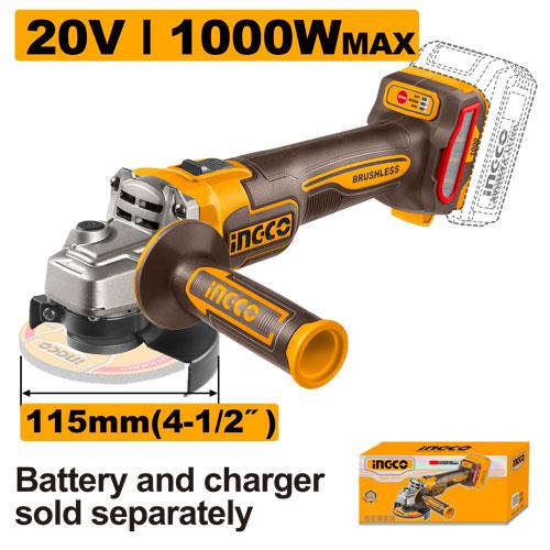 Meuleuse d'angle sans fil – INGCO – 20 V – CAGLI27153