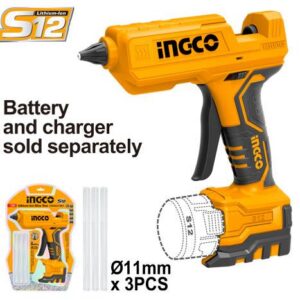 Pistolet à colle 12V Batterie chargeur non inclus – INGCO - vue 1 - référence CGGLI1201