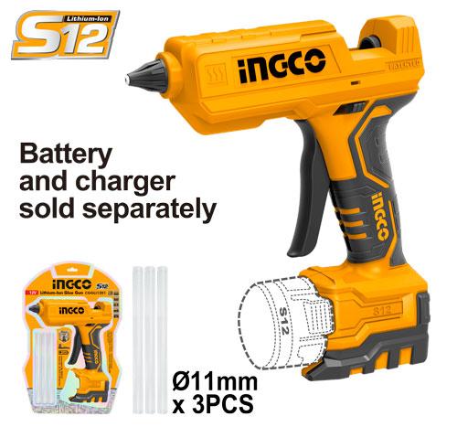 Pistolet à colle 12V Batterie chargeur non inclus – INGCO CGGLI1201