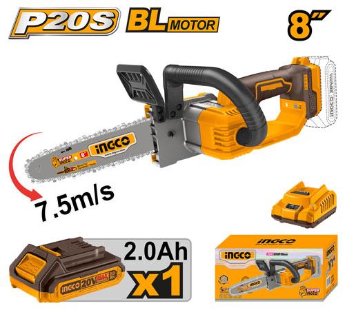 Tronçonneuse à chaîne 20V 1BATTERIE 8 200mm – INGCO