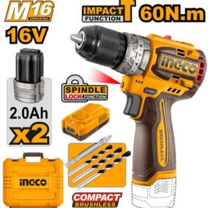 Perceuse à percussion compacte sans fil et sans balais – INGCO – 16 V - vue 1 - référence CIDLI16682
