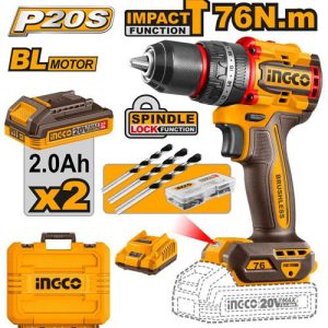 Perceuse à percussion compacte sans fil et sans balais – INGCO – 20 V - vue 1 - référence CIDLI20768