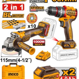 Kit combo 2 pièces sans fil – INGCO - vue 1 - référence CKLI20273