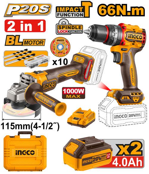 Kit combo 2 pièces sans fil – INGCO