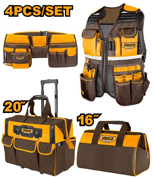 Ensemble de 4 sacs à outils – INGCO