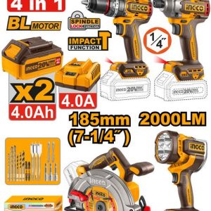 Kit combiné sans fil 4 pièces – INGCO – COSLI241297 - vue 1 - référence COSLI241297
