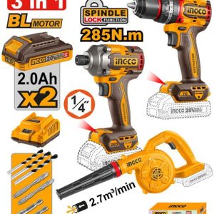 Kit combiné sans fil 3 pièces – INGCO – 20 V – COSLI250182 - vue 1 - référence COSLI250182