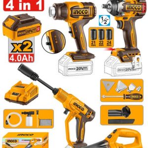 Kit combiné sans fil 4 pièces – INGCO – 20 V – COSLI250208 - vue 1 - référence COSLI250208