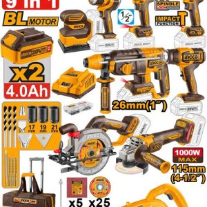 Kit combiné industriel sans fil 9 pièces – INGCO - vue 1 - référence COSLI250381