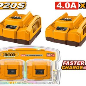 Kit chargeur lithium-ion P20S – INGCO - vue 1 - référence COSLI250388