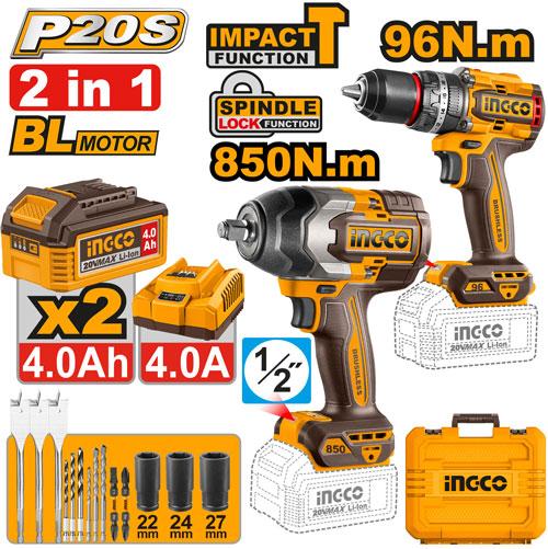 Kit combiné sans fil 2 pièces – INGCO – COSLI250586