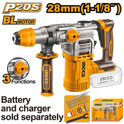 Marteau perforateur SDS Plus 20V 28mm+6access – INGCO