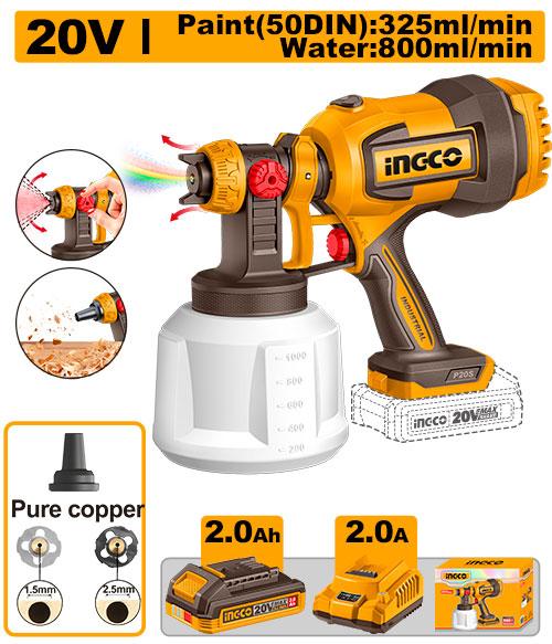 Pistolet pulvérisateur sans fil – INGCO