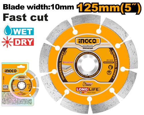 Disque diamant 125MM a eau et sec INGCO