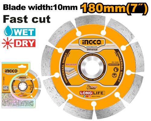 Disque diamant 180MM a eau et a sec INGCO