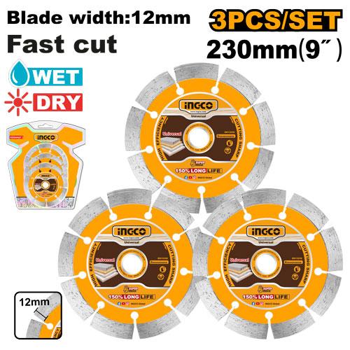 Ensemble de 3 disques diamantés à sec – INGCO