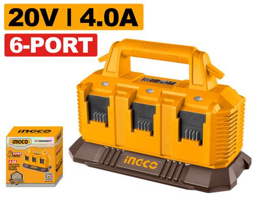 Chargeur à batteries 20V 4Ah 6ports – INGCO