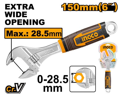 Clé à molette à poignée souple 150mm – INGCO