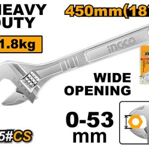 Clé à molette 450mm 0-55mm – INGCO - vue 1 - référence HADW131182